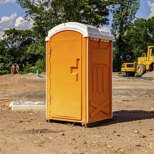 how often are the porta potties cleaned and serviced during a rental period in Mead